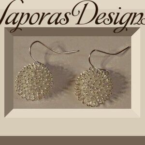 Silver Tone Dangle Snow Ball Design Earrings Christmas Accessory Teen Gift